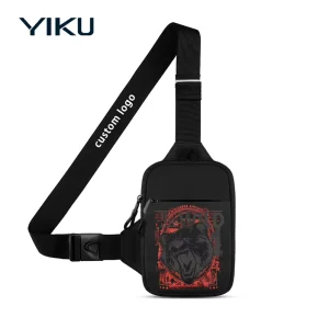 Custom Print Nylon Unisex Waterproof Man Sling Small Crossover Crossbody Bag Custom with Logo Messenger Shoulder Bag for Men