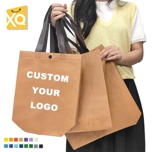 Custom Printed Logo Eco Recycled PP Laminated Non Woven Tote Shopping Bag for Handle Men’s Garments Packaging Shoes Handbag
