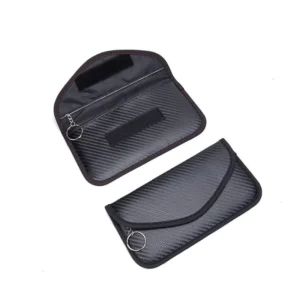 Custom RFID Black Car Anti-hacking Key Case Faraday Bag Signal Shielding Pouch Designer Wallets Men Leather Luxury