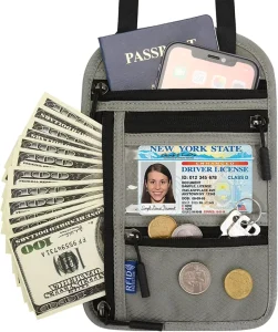 Custom RFID Slim Waist Card Holder Neck Holder ID Designer Wallet Men’s Faraday Bag with Zipper Women’s Wallets