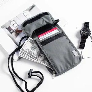 Custom RFID Travel Neck Wallet, Anti-Theft Neck Stash, Travel Document Card Passport Bag, ID Credit Card Case, Crossbody Bag