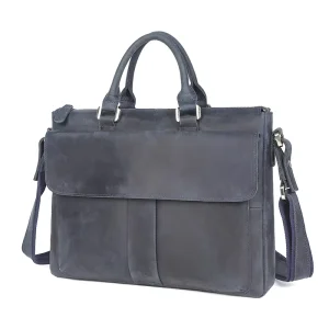 Custom Retro Casual Handmade Crazy Horse Leather Handbag & Briefcase Men’s Waterproof Hard Bag Shoulder Laptop Bag