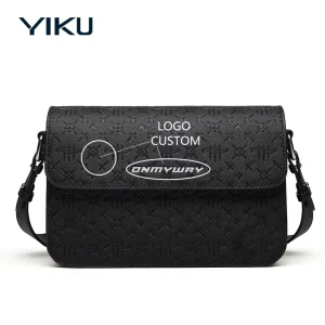 Custom Sac Tendance Black Cross Pattern Men’s Messenger Shoulder Crossbody Bags PU Leather Men Bags Luxury for Men Walletmen