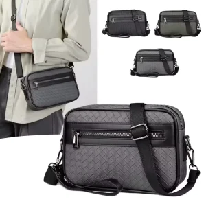 Custom Side PU Leather Business Outdoor Sports Waterproof Travel Cross Body Men Shoulder Men’s Messenger Crossbody Sling Bags