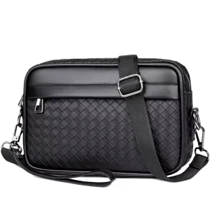 Custom Side PU Leather Sports Luxury Waterproof Business Travel Cross Body Men Shoulder Messenger Crossbody Sling Bags for Men