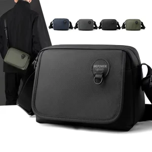 Custom Sling Men’s Luxury Waterproof Nylon Messenger Bag with Letter Embroidery & Custom Logo Fashion Crossbody Shoulder Bag