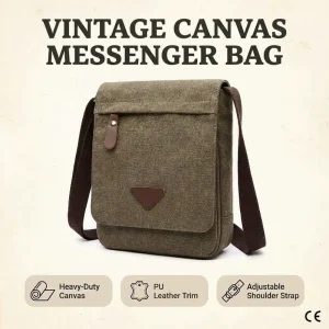 Custom Summer Vintage Canvas Anti Theft Satchel Men’s Messenger Crossbody Shoulder Bag for Business Travel Outdoor