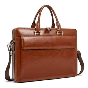 Custom Top Cowhide Genuine Leather Deluxe Large Briefcase for Men Handbag Laptop Business Messenger Bag