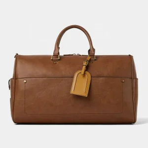 Custom Travel Weekender Bags Vegan Faux Leather Overnight Duffel Bag Gym Sports Men Tote Duffle Bag