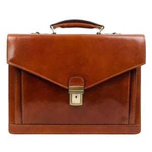 Custom Vintage Men Large Capacity Genuine Top Layer Cowhide Leather 14Inch Laptop Bag Briefcase Low MOQ