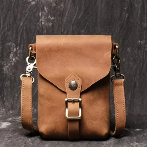 Custom Vintage Messenger Small Sling Crossbody Men’s Genuine Leather Shoulder Bags