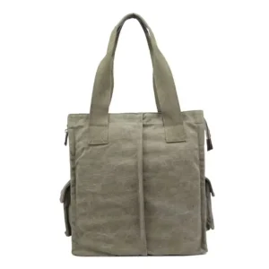 Custom Washed Canvas Tote Bag Multi-Pocket Workwear Style Messenger Bag Durable Men’s and Women’s Daily Bag
