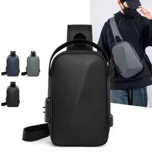 Custom Waterproof Anti Theft Sac Pour Homme Designer Password Lock Usb Crossbody Sling Bags Chest Bag Men Crossbody Bag for Men