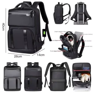 Custom Waterproof Lightweight Men’s Business Anti Theft School Mochilas USB Laptop Computer Bag Travel Backpack