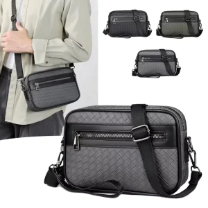 Custom Waterproof PU Leather Outdoor Sports Sling Bag Modern Crossbody Messenger for Men