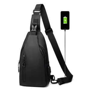 Custom Waterproof USB Charging Sport Crossbody Sling Outdoor Large Capacity Travel Male Anti Theft Chest Bag