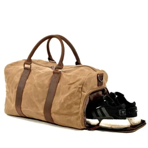 Custom Weekend Gym Sports Travel Wax Canvas Duffle Bag Large New Style Fashion Foldable Men’s Leisure Waterproof Gym Travel Bag