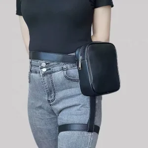 Custom Women’s Leather Fanny Pack Holster Carnival Waist Belt Bag Thigh Bag Leg Harness Bag