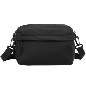 Custom logo Black Shoulder Bag for Men Multifunctional Men’s Waist Bag Waterproof Sport Fashion Crossbody Made of Durable Nylon