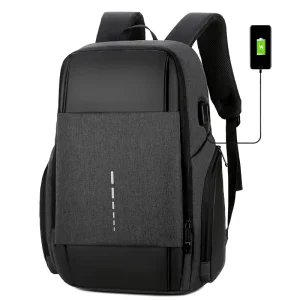 Custom logo Business Travel School Waterproof Backpack Bag Men’s Usb Battery Charging Laptop Backpack