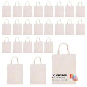 Custom logo Grocery Shopping Gift Party Reusable Foldable Men’s and Women’s Handheld Bag Blank Cotton Canvas Tote Bag