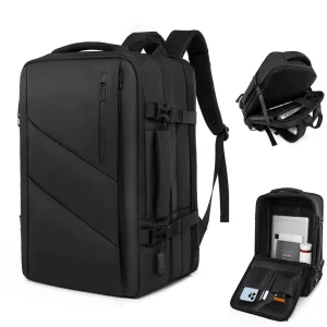 Custom logo Large Capacity School Bag Mochila Overnight Bagpack Expandable Backpack Business Travel Backpack with USB Port