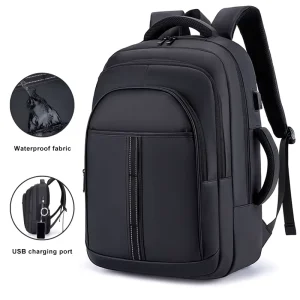 Custom logo Men’s Anti Theft 15.6 Inch Business USB Laptop School Bag Travel College PU Leather Waterproof Students Backpacks