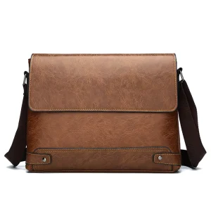 Custom logo Men’s Business Luxury Casual PU Leather Fashionable Briefcase Crossbody Sling Bag Messenger Shoulder Bags