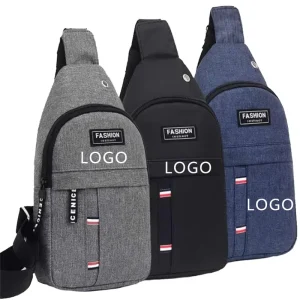 Custom logo Men’s Chest Bag Outdoor Casual Sport Youth Messenger Bag Small Trend Solid Color Single Sling Shoulder Bags