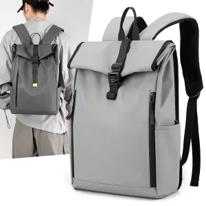 Custom logo Men’s Roll Top Computer Bags Backpack Casual Sports Travel Waterproof School Rolling Student Laptop Backpack
