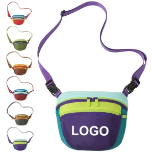 Custom logo Men’s Waist Bag Outdoor Travel Waterproof Waist Bag Multicolor Nylon Crossbody Bag Custom logo