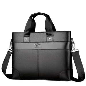 Custom logo Messenger Men Lawyer Men’s PU Leather Briefcase Crossbody Shoulder Bag Laptop Bag