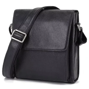 Custom logo Oem Leather Messenger Crossbody Shoulder Bag for Men Work Business Casual Adjustable Straps With Metal Zipper
