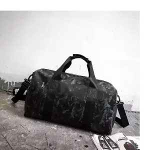 Custom logo Waterproof Leather Mens Gym Bag Women Sport Travel Duffel Bags with Shoes Compartment