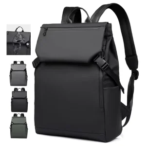 Custom logo Waterproof PU Men’s Simple Business Laptop Backpack Fashion Casual Student College School Bags Backpack