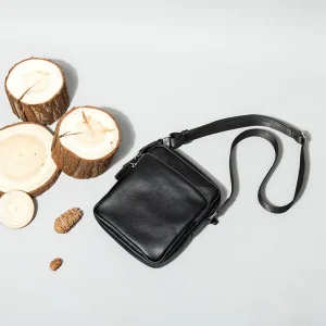 Customizable Fashion PU Crossbody Bags Waterproof Vintage Business Men’s Messenger Bag Letter Lightweight Anti Theft Durable