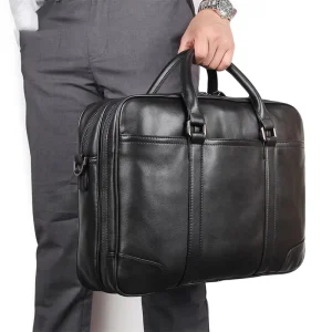 Customizable Genuine Leather Bag Laptop Business Office Executive Bags Shoulder Leather Handbag Mens Briefcases Bag for Man