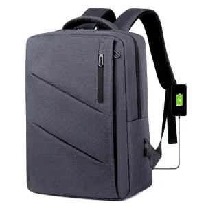 Customizable Large Capacity Men’s Backpack with USB Feature Business Notebook Waterproof Laptop Travel Bag Custom Print Logo UBS