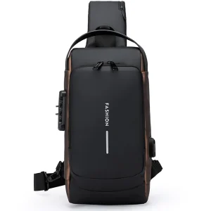 Customizable Logo Unisex Anti-Theft Messenger Bag High Capacity USB Charging PU Material with Zipper for Office and Travel