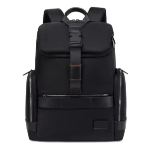 Customizable Men’s Business Laptop Backpack 20-35L Capacity Nylon Curved Shoulder Strap Splicing Feature