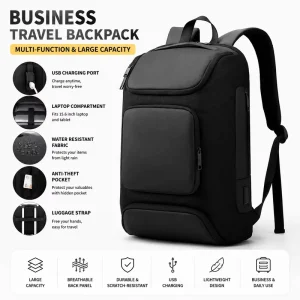 Customizable Men’s Business Laptop Multi Functional Backpack Large Capacity Travel Student School Bag