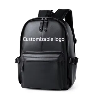 Customizable Men’s Fashion Leather Backpack Commuter Laptop Bag Waterproof Minimalist Backpack