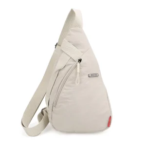 Customizable Men’s Waterproof Nylon Chest Shoulder Bag for Weekend Trips Outdoor Activities Fashion Crossbody Zipper Closure