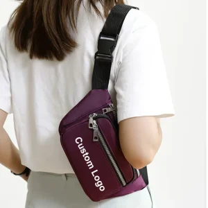 Customizable Oxford Multi-Pocket Sling Bag Men’s Outdoor Chest Waist Pack Sporty Phone Crossbody Bag