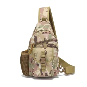 Customize Men’s Fashionable 800D Oxford Tactical Sling Chest Bag Zipper Closure Water Proof Portable Bottle Holder Camping