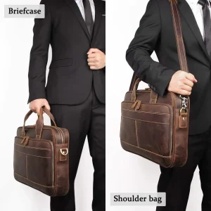 Customized Attache Travelling Laptop Lawyer Business Bags with YKK Zipper Cases Office Men’s Leather Briefcases