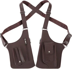 Customized Double Shoulder Armpit Bag for Men Leather Shoulder Bag Hidden Chest Bag for Travel and Outdoor