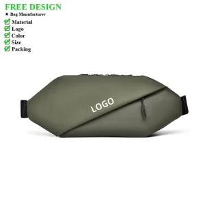 Customized Double Zip Multi-functional Mobile Phone Crossbody Sports Travel Men Leisure Chest Bag
