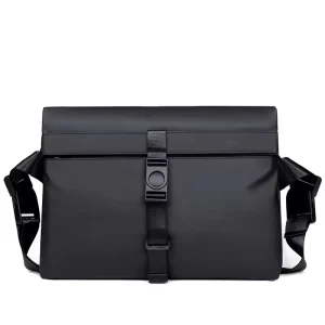 Customized Fashion Men’s Crossbody Bag Small PU Chest Bag Adjustable Strap Waterproof Anti-Theft for Daily Use Outdoor