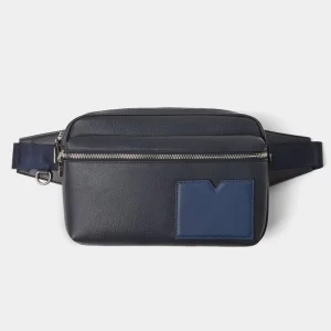 Customized Fashionable square PU Leather Men’s Basic Waist Bag Belt Bag Men’s Waist Bag